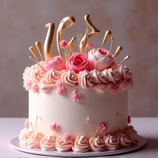 芸術的なデザインの記念日ケーキ